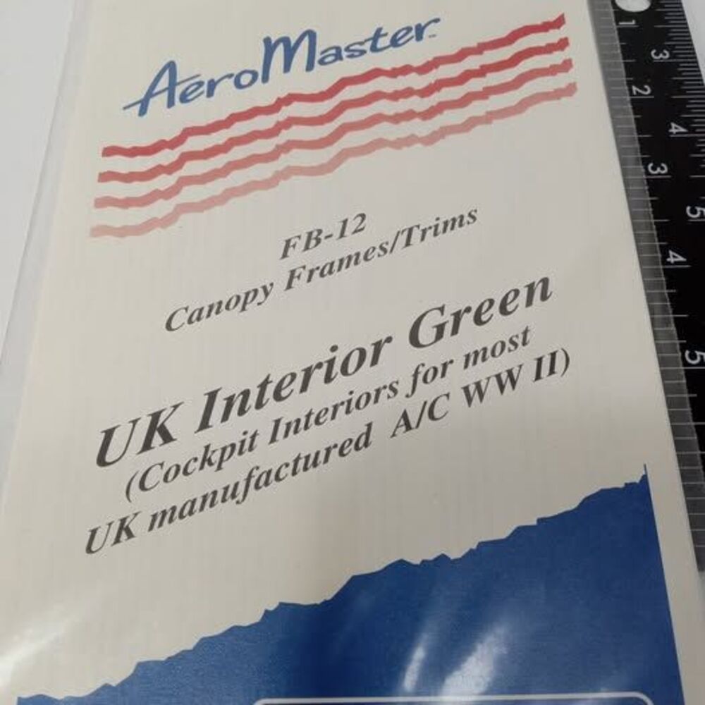 Aeromaster Decals FB-12 UK Interior Green Canopy Frames/Trims All Scales